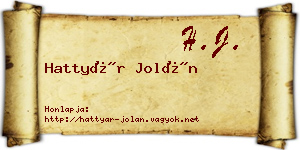 Hattyár Jolán névjegykártya